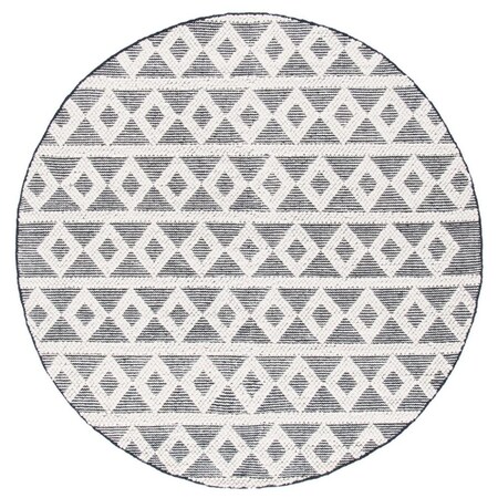 Safavieh 6 x 6 ft. Natura Hand Woven Round Area Rug; Ivory & Black NAT479A-6R